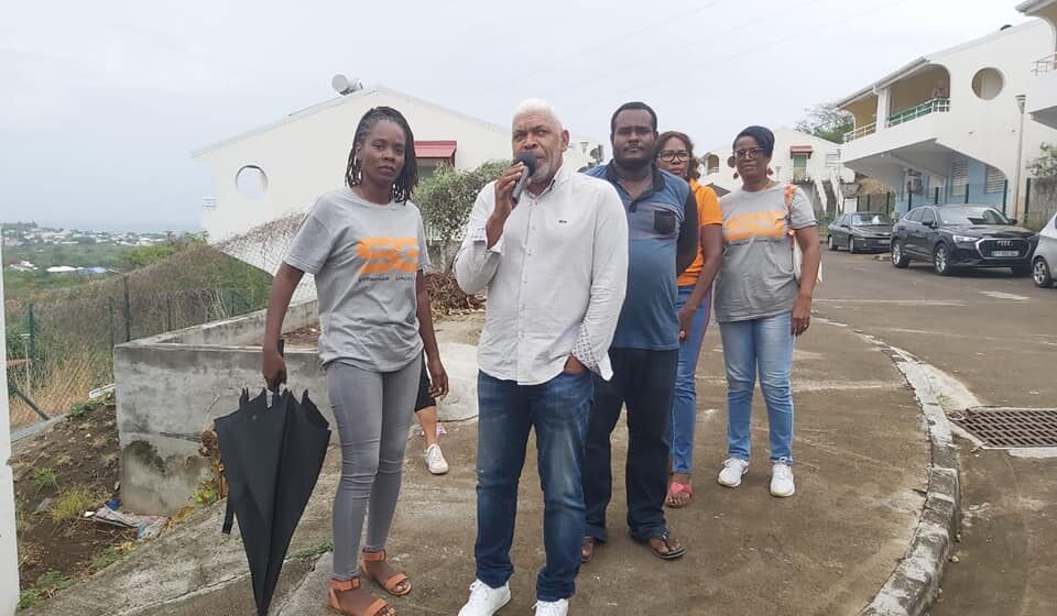 Éric Coriolan, tête de liste de Sentinelles Guadeloupe aux régionales, en campagne en juin 2021. Photo : Sentinelles Guadeloupe Éric Coriolan, tête de liste de Sentinelles Guadeloupe aux régionales, en campagne en juin 2021. Photo : Sentinelles Guadeloupe