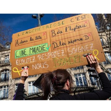 Endométriose. Manifestation et rassemblement pour la Journée internationale des droits des femmes, à Paris, le 8 mars 2025. Photo : Olivier Juszczak / Sipa. Endométriose. Manifestation et rassemblement pour la Journée internationale des droits des femmes, à Paris, le 8 mars 2025. Photo : Olivier Juszczak / Sipa.
