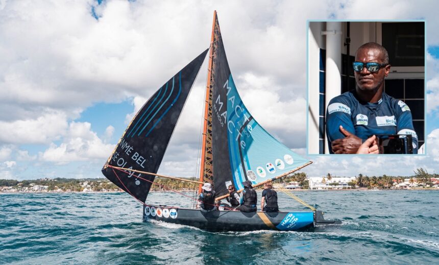 Novembre 2022. 1ère édition du Trophée des Saintoises, Route du Rhum - Destination Guadeloupe. Photomontage embarcation Macte an nou, en médaillon Carl Chipotel, président de l’Anasa. Novembre 2022. 1ère édition du Trophée des Saintoises, Route du Rhum - Destination Guadeloupe. Photomontage embarcation Macte an nou, en médaillon Carl Chipotel, président de l’Anasa.